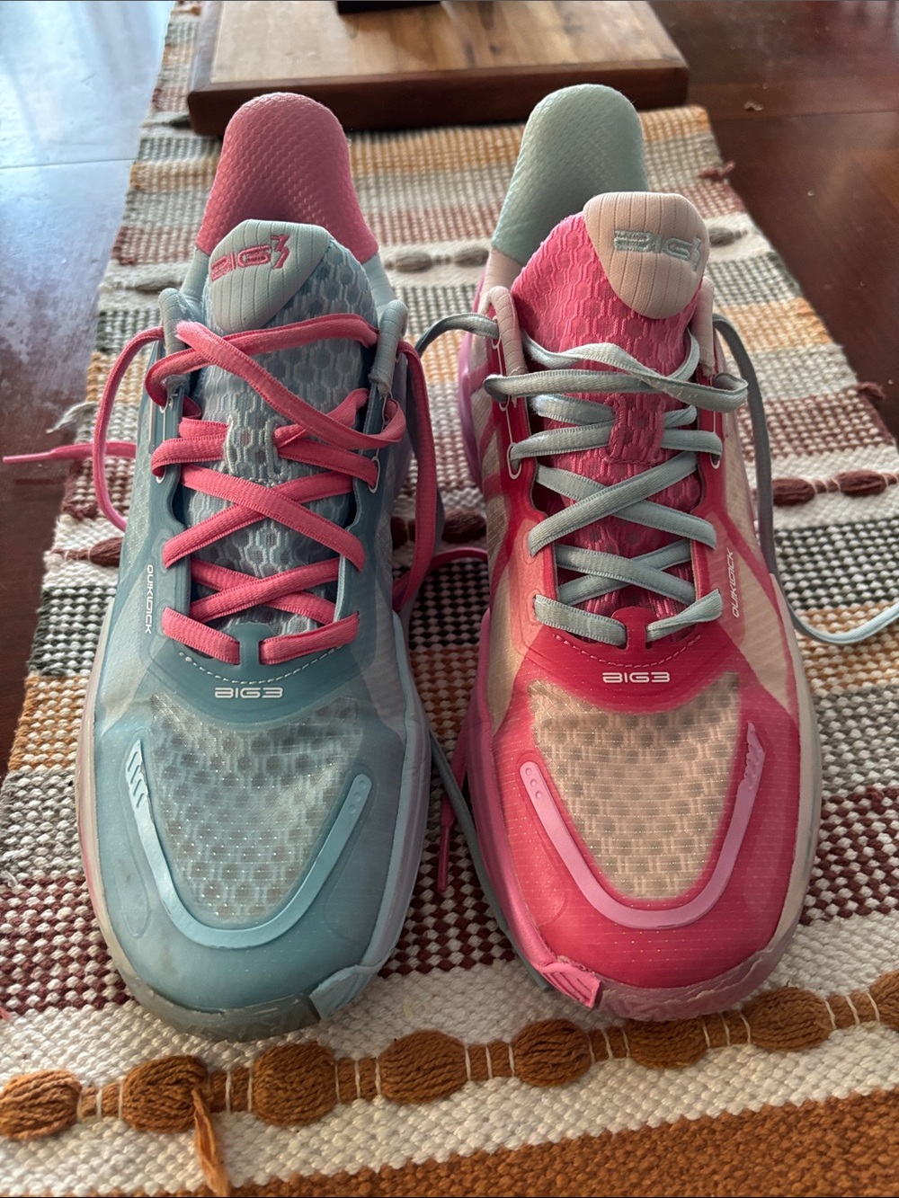 Women's Athletic Sneakers in Pink and Light Blue